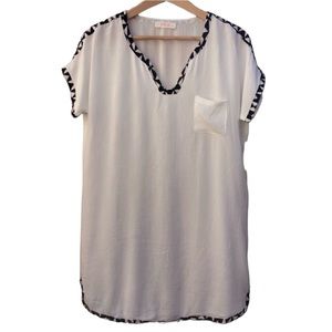 Short Sleeve Top Sheer V-Neck Tunic NWT Women’s Size Small